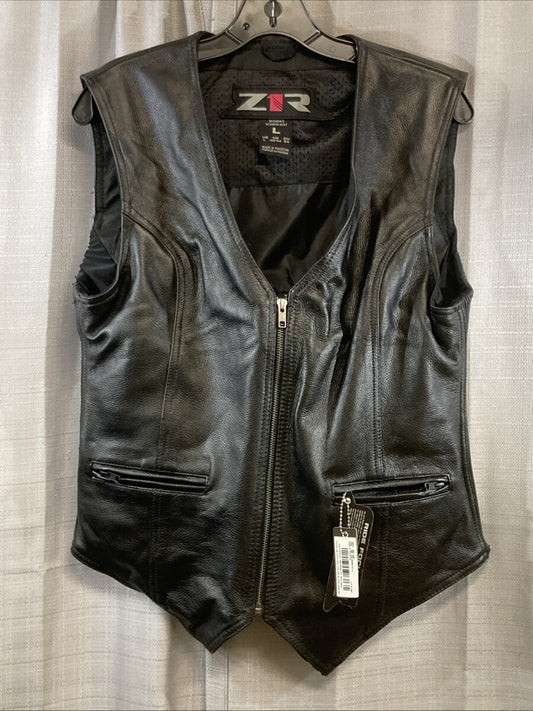 NEW GENUINE Z1R 2831-0067 Stella Scorch Riding Vest Black Leather Women's Large