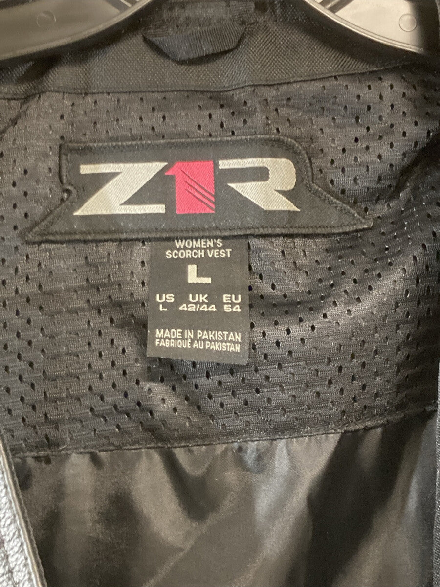 NEW GENUINE Z1R 2831-0067 Stella Scorch Riding Vest Black Leather Women's Large