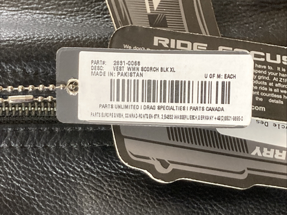 NEW GENUINE Z1R 2831-0068 Stella Scorch Riding Vest Black Leather Women's XLarge