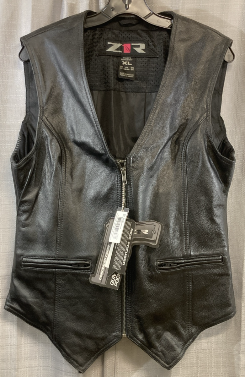 NEW GENUINE Z1R 2831-0068 Stella Scorch Riding Vest Black Leather Women's XLarge