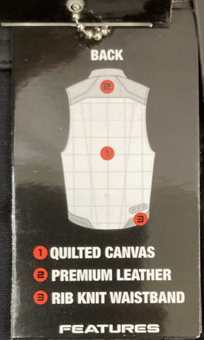 NEW GENUINE Z1R 2830-0584 Nufrat Vest BLACK LEATHER/CANVAS MENS X-LARGE