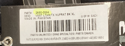 NEW GENUINE Z1R 2830-0584 Nufrat Vest BLACK LEATHER/CANVAS MENS X-LARGE