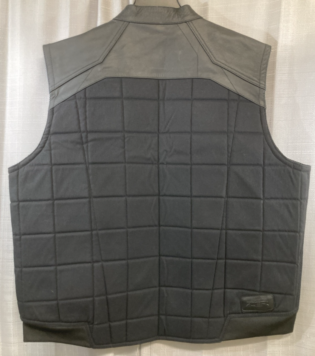 NEW GENUINE Z1R 2830-0584 Nufrat Vest BLACK LEATHER/CANVAS MENS X-LARGE