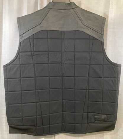 NEW GENUINE Z1R 2830-0584 Nufrat Vest BLACK LEATHER/CANVAS MENS X-LARGE