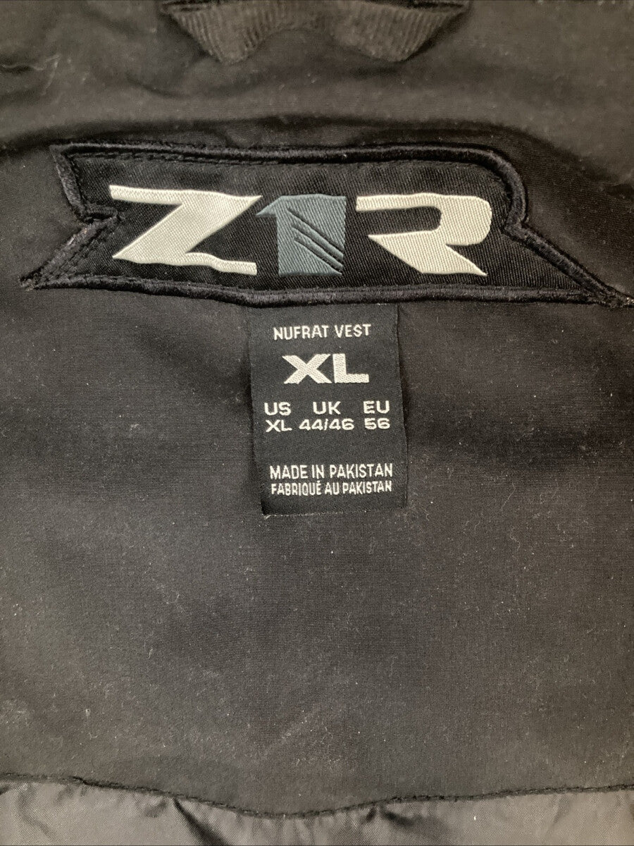 NEW GENUINE Z1R 2830-0584 Nufrat Vest BLACK LEATHER/CANVAS MENS X-LARGE