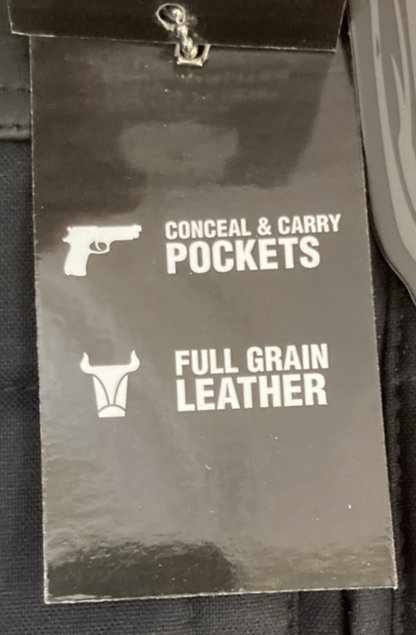 NEW GENUINE Z1R 2830-0584 Nufrat Vest BLACK LEATHER/CANVAS MENS X-LARGE