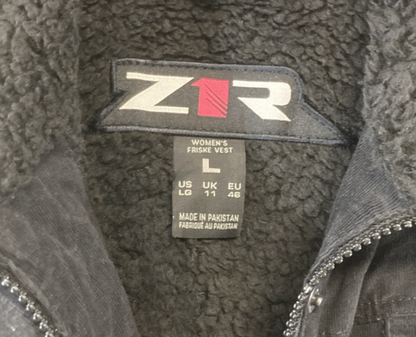 NEW GENUINE Z1R 2831-0093 FRISKE VEST BLACK CORDUROY/FLEECE WOMENS LARGE