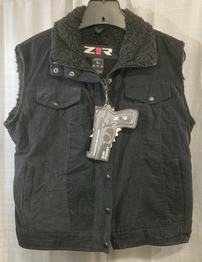 NEW GENUINE Z1R 2831-0093 FRISKE VEST BLACK CORDUROY/FLEECE WOMENS LARGE