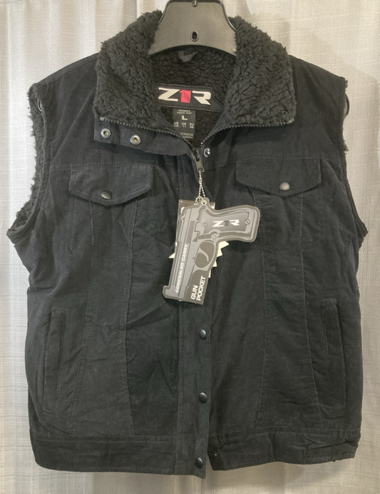 NEW GENUINE Z1R 2831-0093 FRISKE VEST BLACK CORDUROY/FLEECE WOMENS LARGE