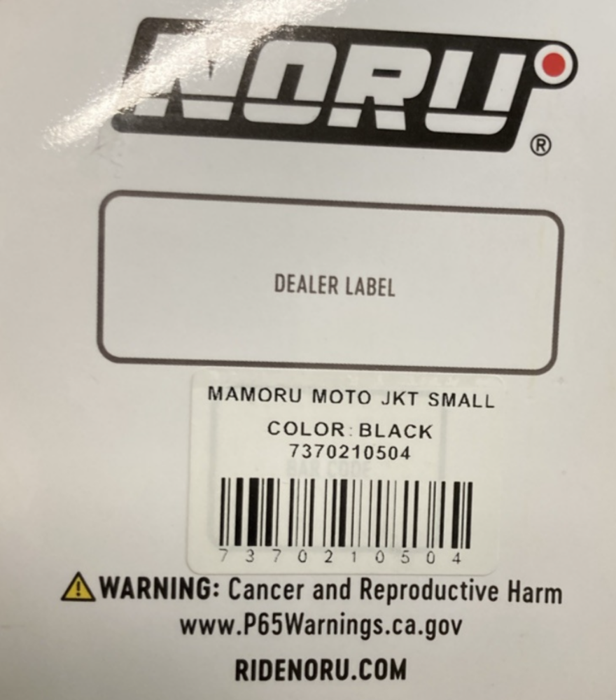 NEW GENUINE NORU 7370210504 MAMORU MOTO JACKET BLACK SMALL