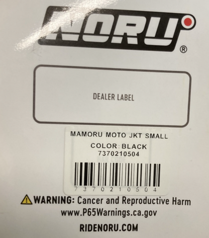 NEW GENUINE NORU 7370210504 MAMORU MOTO JACKET BLACK SMALL