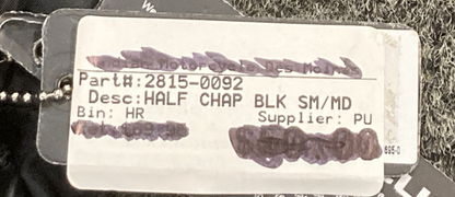 NEW GENUINE Z1R 2815-0092 Half Chaps Black Leather Women's SM/MD