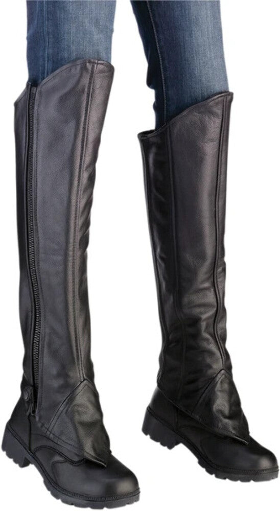NEW GENUINE Z1R 2815-0092 Half Chaps Black Leather Women's SM/MD