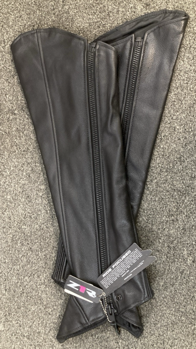 NEW GENUINE Z1R 2815-0092 Half Chaps Black Leather Women's SM/MD