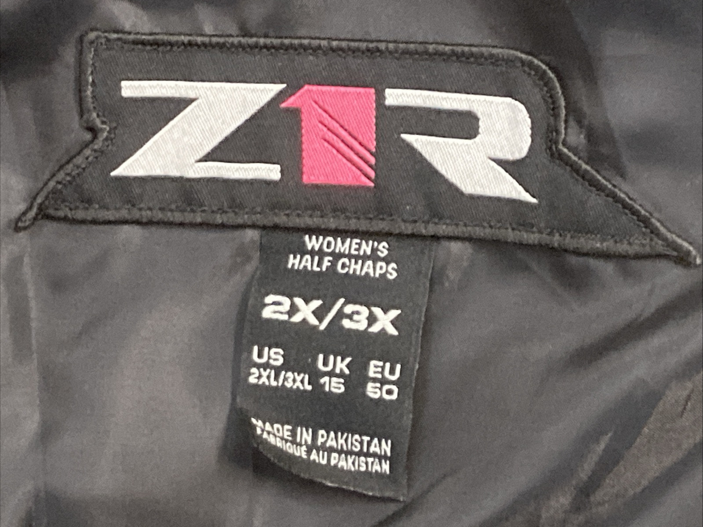 NEW GENUINE Z1R 2815-0094 Half Chaps Black Leather Women's 2X/3X