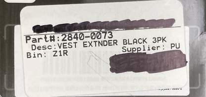 QTY 3 NEW GENUINE Z1R 2840-0073 VEST EXTENDERS 4" BLACK