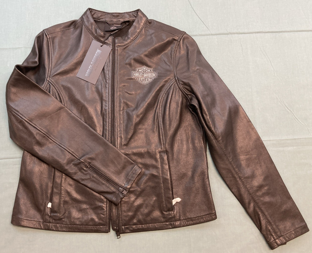 NEW GENUINE HARLEY DAVIDSON 97006-24VW/002L Factory Perforated Leather Jacket