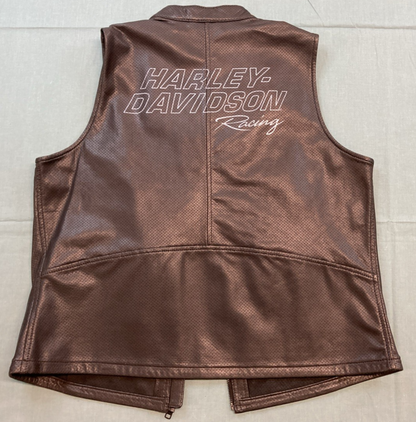 NEW GENUINE HARLEY DAVIDSON 97006-24VW/002L Women´s Leather Vest Factory Perfora