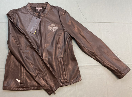 NEW GENUINE HARLEY DAVIDSON 97006-24VW WOMAN'S LG Factory Perforated Leathe