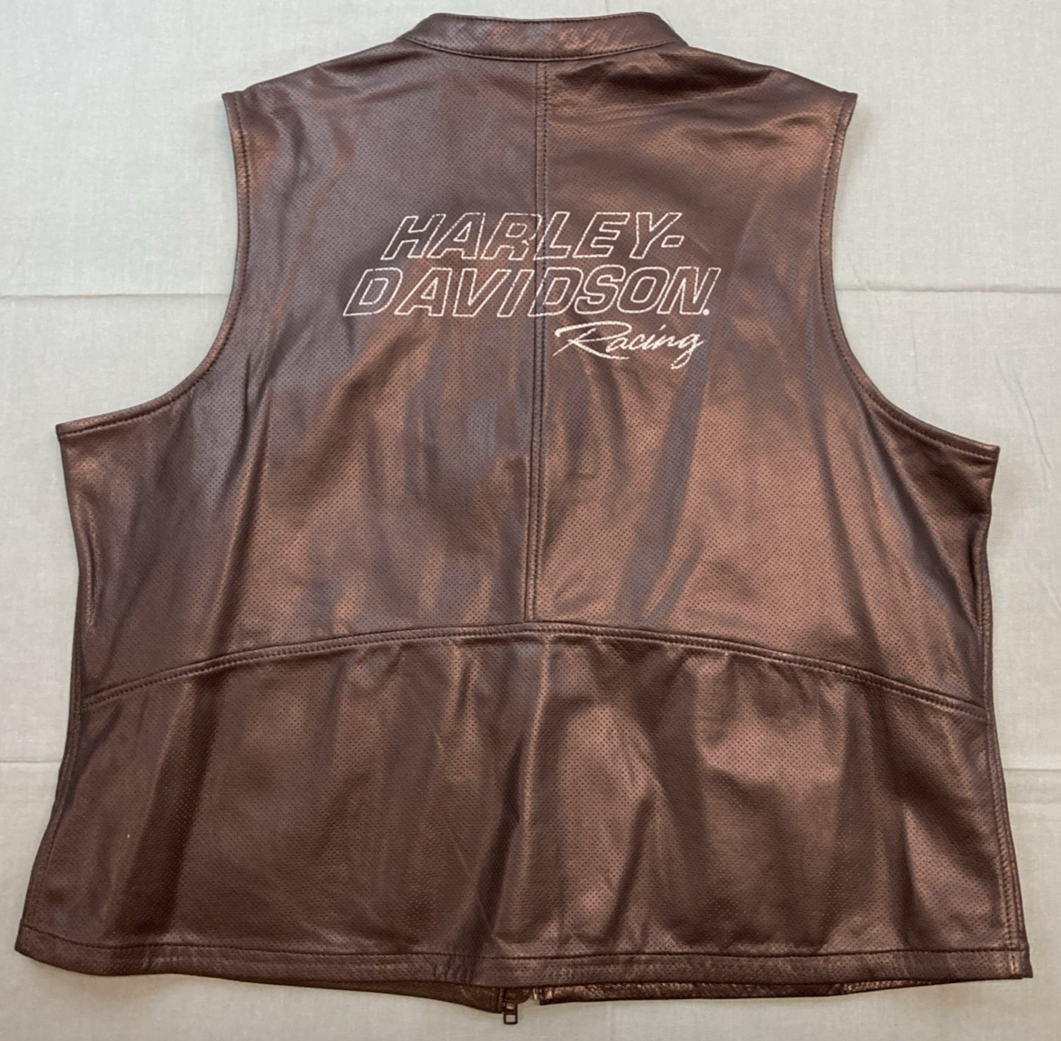 NEW GENUINE HARLEY DAVIDSON 97007-24VW WOMAN'S 3W Leather Vest Factory