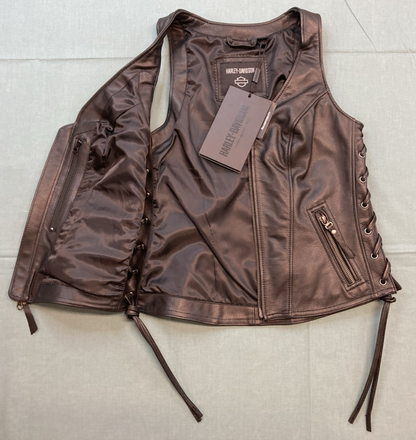 NEW GENUINE HARLEY DAVIDSON 98071-14VW/002S XSM Women’s Avenue Leather Vest