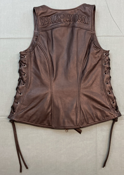 NEW GENUINE HARLEY DAVIDSON 98071-14VW/002S XSM Women’s Avenue Leather Vest