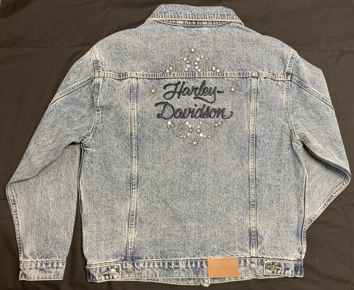 NEW GENUINE HARLEY DAVIDSON 96618-24VW WOMAN'S SM Studded Out Embellished Denim