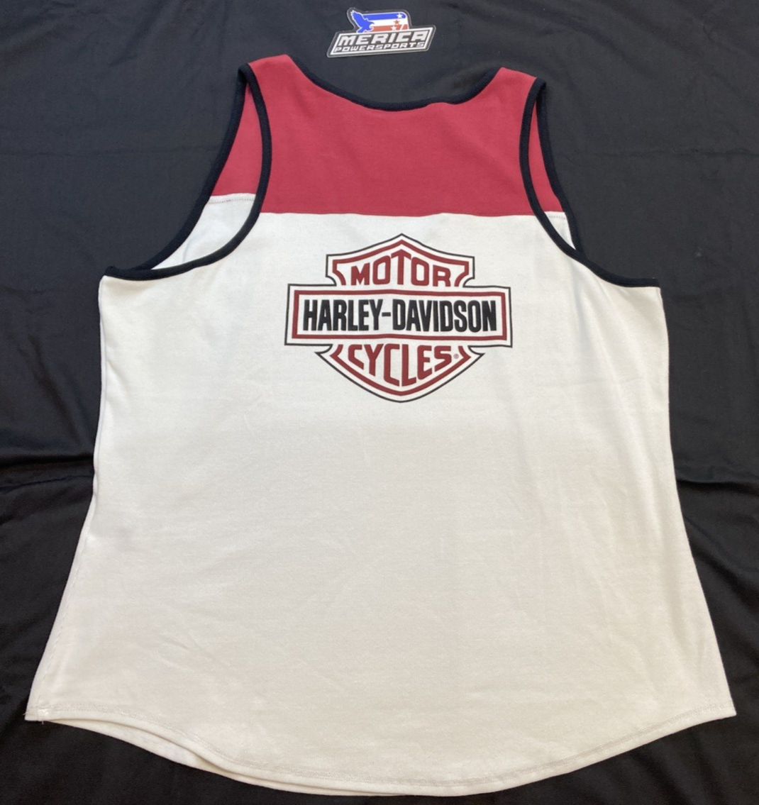 NEW GENUINE HARLEY DAVIDSON 97507-23VW/003W WOMAN'S 3W Colorblocked Henley Rib