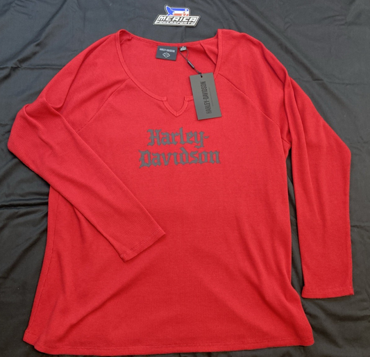 NEW GENUINE HARLEY DAVIDSON 996176-25VW/003W WOMAN'S 3W Old English Thermal Top