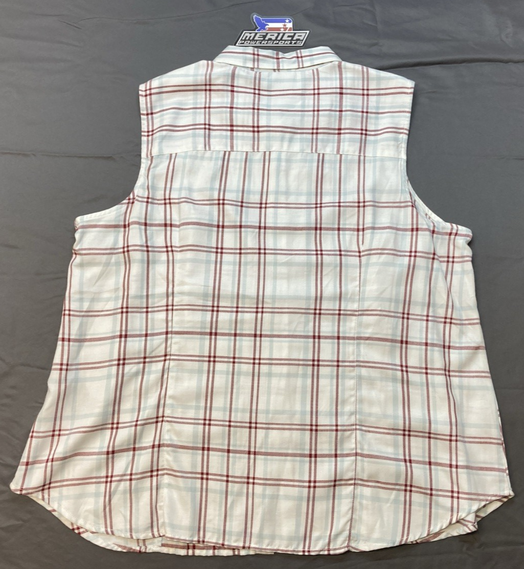 NEW GENUINE HARLEY DAVIDSON 97522-23VW/002W WOMAN'S 2W Faith Sleeveless Plaid Sh