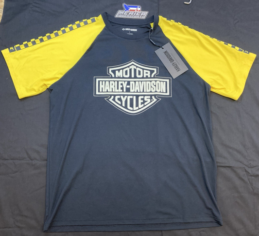 NEW GENUINE HARLEY DAVIDSON 96419-24VM/000L MEN'S LG Bar & Shield Raglan Short S