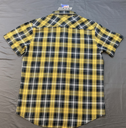 NEW GENUINE HARLEY DAVIDSON 96452-24VM/000L MEN'S LG Backing It In Plaid Black/y