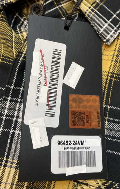 NEW GENUINE HARLEY DAVIDSON 96452-24VM/000L MEN'S LG Backing It In Plaid Black/y