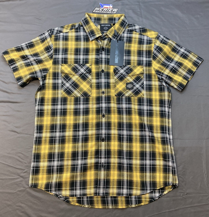 NEW GENUINE HARLEY DAVIDSON 96452-24VM/000L MEN'S LG Backing It In Plaid Black/y