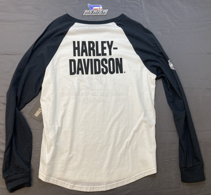 NEW GENUINE HARLEY DAVIDSON 96358-22VM MEN'S LG WWP Long Sleeve Raglan Tee