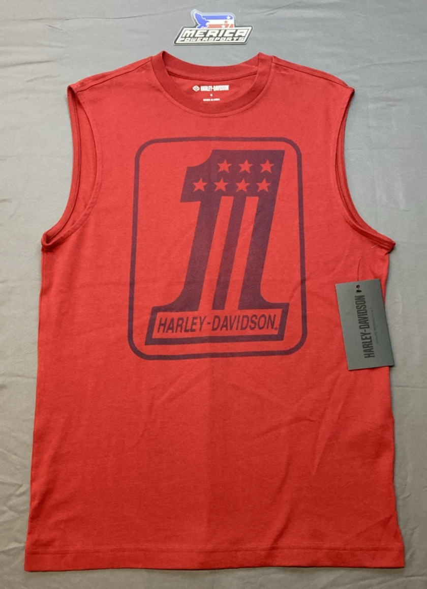 NEW GENUINE HARLEY DAVIDSON 96805-23VM MEN'S SM #1 Blowout Sleeveless Tee