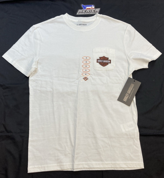 NEW GENUINE HARLEY DAVIDSON 99086-24VM MEN'S MD Bar & Shield Pocket Tee