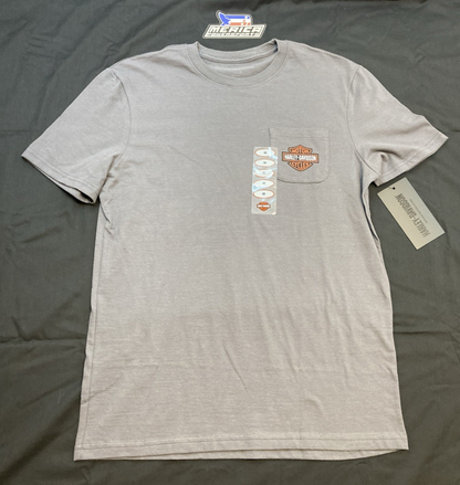NEW GENUINE HARLEY DAVIDSON 99085-24VM MEN'S MD Bar & Shield Short Sleeve Pocket