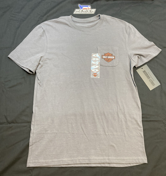 NEW GENUINE HARLEY DAVIDSON 99085-24VM MEN'S MD Bar & Shield Short Sleeve Pocket
