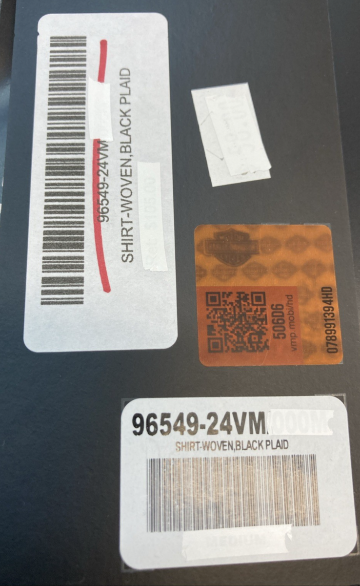 NEW GENUINE HARLEY DAVIDSON 96549-24VM MEN'S MD Bar & Shield Wrinkle Resistant