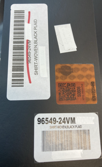 NEW GENUINE HARLEY DAVIDSON 96549-24VM MEN'S MD Bar & Shield Wrinkle Resistant