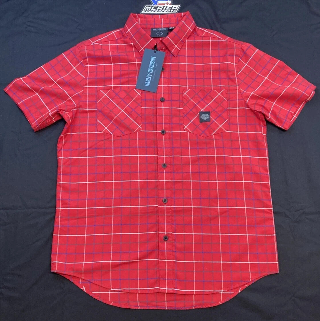 NEW GENUINE HARLEY DAVIDSON 96558-24VM MEN'S MD Bar & Shield Short Sleeve Shirt