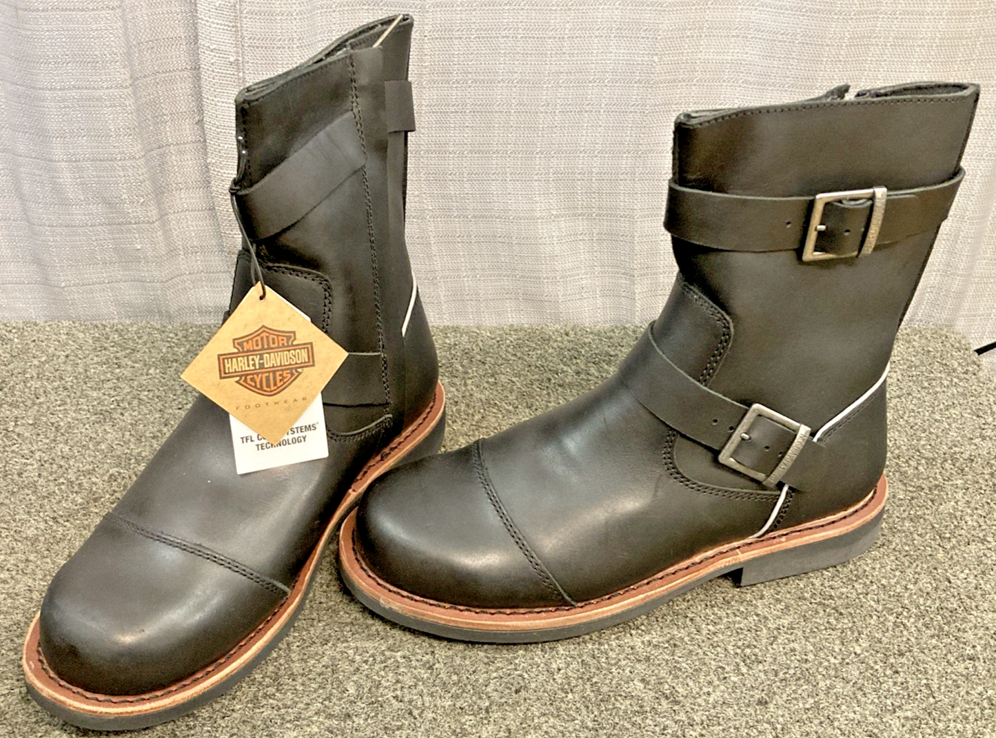 NEW GENUINE HARLEY DAVIDSON D96241 SIZE 9 MEN'S BARKSTON ENGINEER BLK MOTORCYCLE