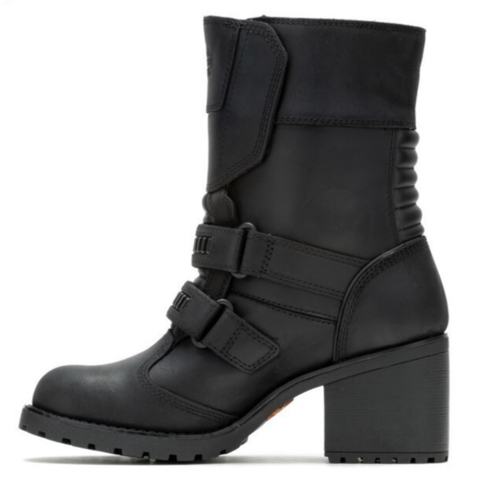 NEW GENUINE HARLEY DAVIDSON D87300 SIZE 8 WOMEN'S JOELLA BLK MOTORCYCLE BOOTS