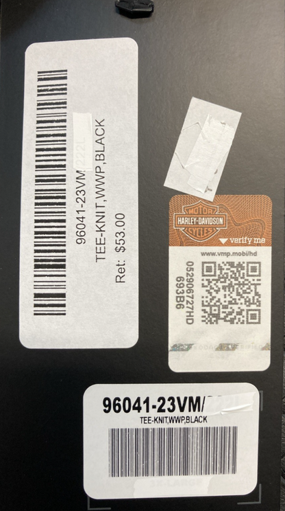 NEW GENUINE HARLEY DAVIDSON 96041-23VM MEN'S XXXL TEE KNIT WWP