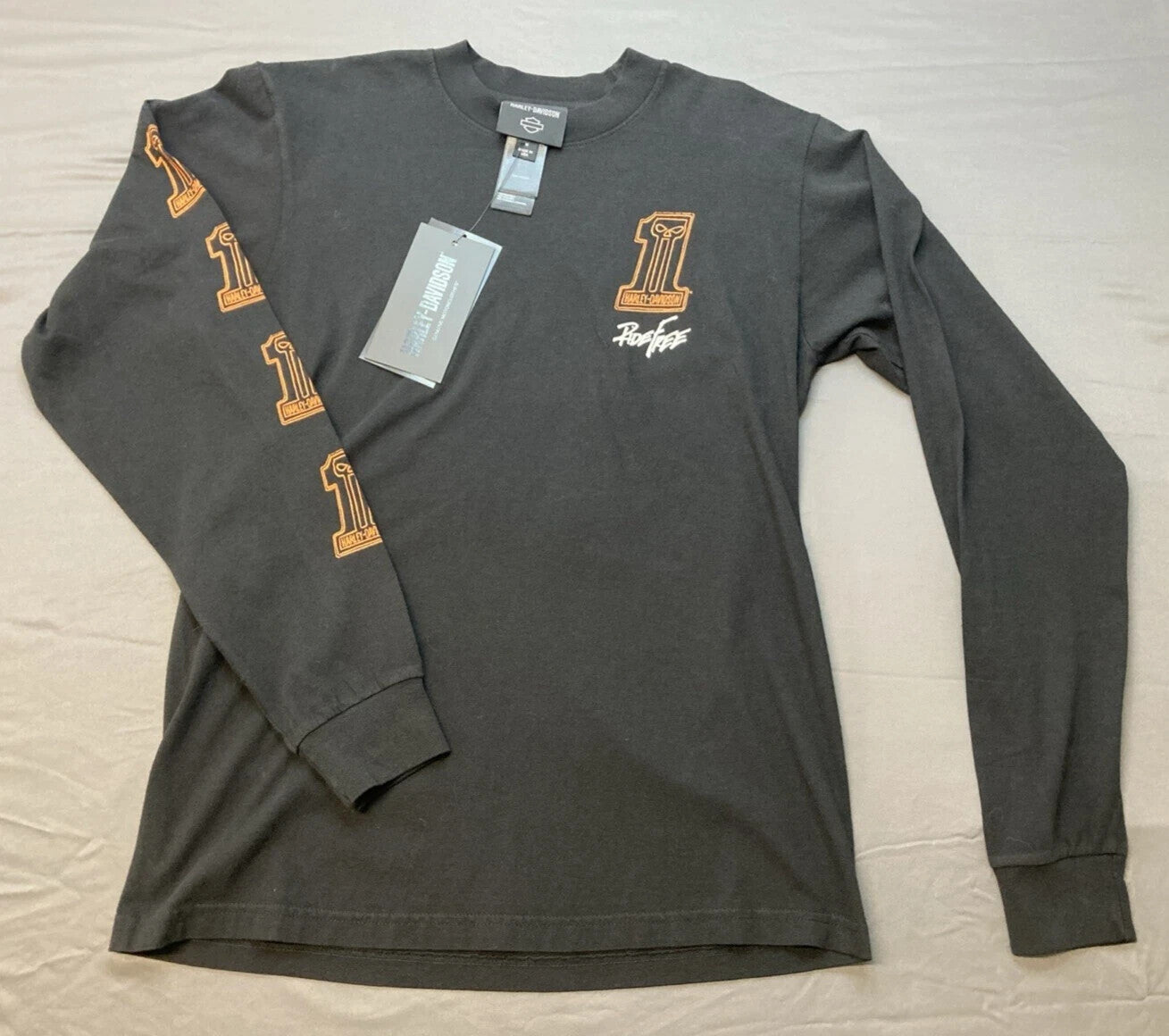 NEW GENUINE HARLEY DAVIDSON 96800-24VM MEN'S LG Willie G #1 Skull Long Sleeve
