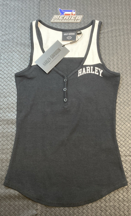 NEW GENUINE HARLEY DAVIDSON 97506-23VW WOMAN'S SM Star Spangled Banner Henley