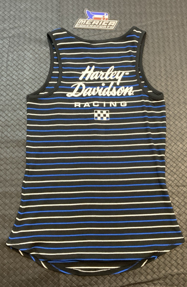 NEW GENUINE HARLEY DAVIDSON 96492-24VW WOMAN'S SM #1 Racing Striped Tank