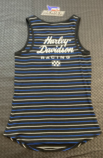 NEW GENUINE HARLEY DAVIDSON 96492-24VW WOMAN'S MD #1 Racing Striped Tank