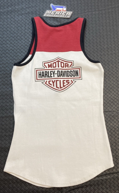 NEW GENUINE HARLEY DAVIDSON 97507-23VW WOMAN'S SM Star Spangled Banner Henley